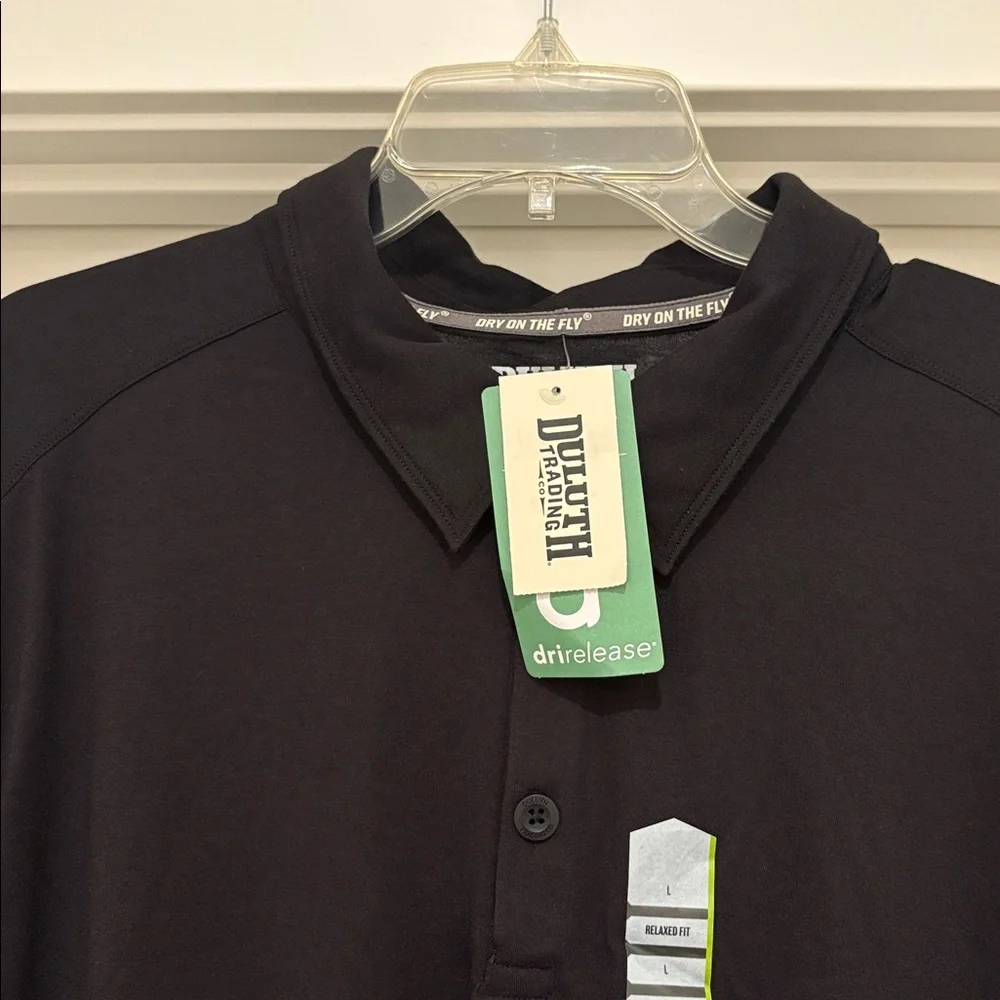 NWT [Duluth Trading Co] Dry on the Fly Relaxed Fit Black Polo Mens Large - Picture 6 of 13